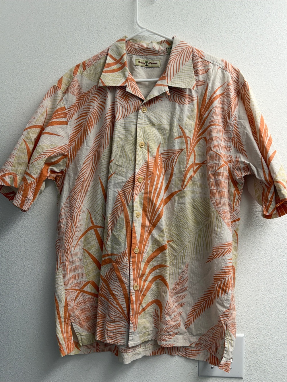 Tommy Bahama vintage Men's Hawaiian button down Shirt - Orange Palm size xl